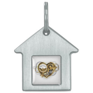Steampunk Heart with a Manometer Pet ID Tag