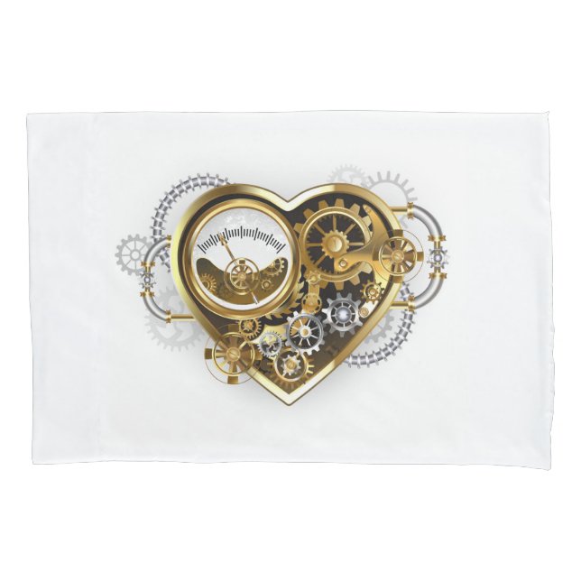 Steampunk Heart with a Manometer Pillowcase (Front-Left)