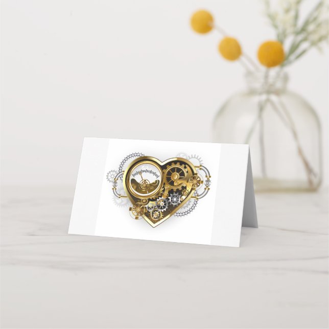 Steampunk Heart with a Manometer Place Card (Front)
