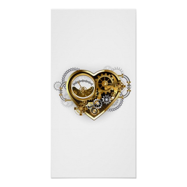 Steampunk Heart with a Manometer Poster (Front)
