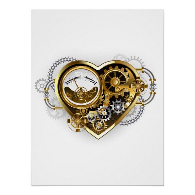 Steampunk Heart with a Manometer Poster (Front)