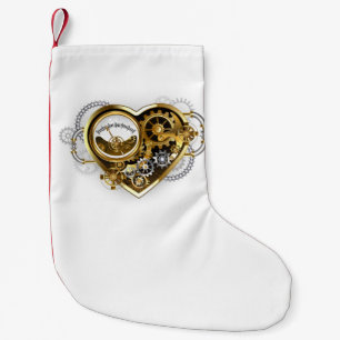 Steampunk Heart with a Manometer Small Christmas Stocking