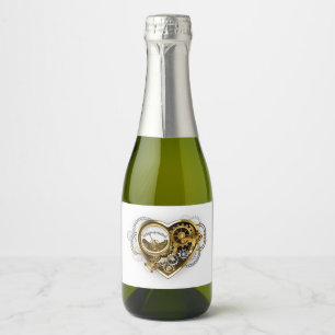 Steampunk Heart with a Manometer Sparkling Wine Label