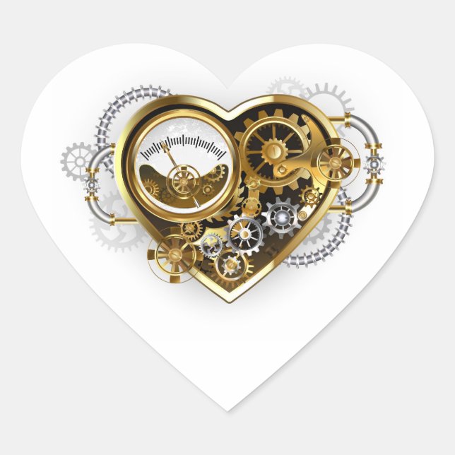 Steampunk Heart with a Manometer Sticker (Front)