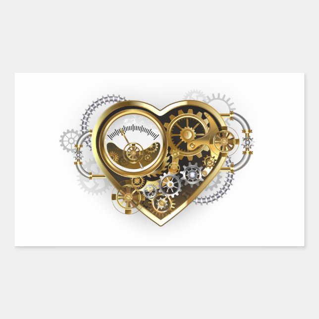 Steampunk Heart with a Manometer Sticker (Front)