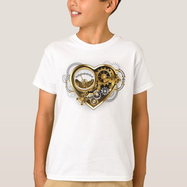 Steampunk Heart with a Manometer T-Shirt (Front)