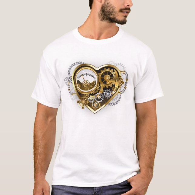 Steampunk Heart with a Manometer T-Shirt (Front)