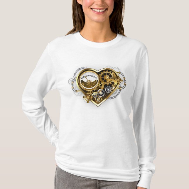 Steampunk Heart with a Manometer T-Shirt (Front)