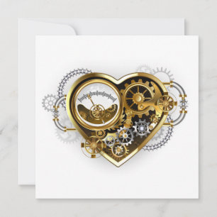 Steampunk Heart with a Manometer Thank You Card