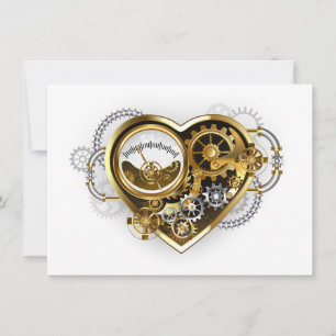 Steampunk Heart with a Manometer Thank You Card