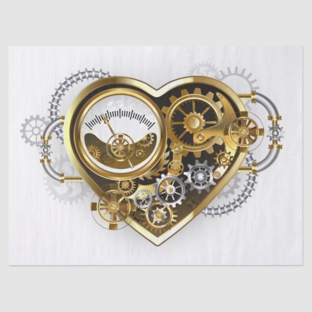 Steampunk Heart with a Manometer Tissue Paper (Front)