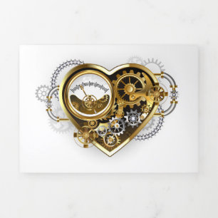 Steampunk Heart with a Manometer Tri-Fold Programme