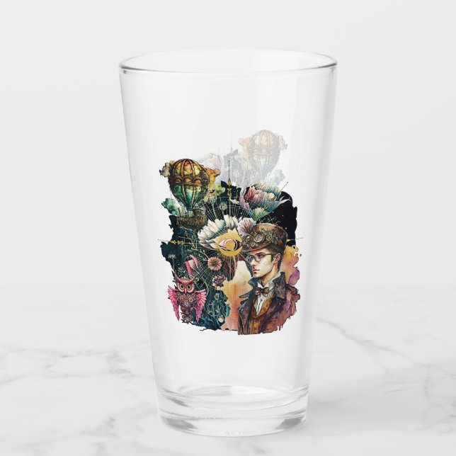 Steampunk Hero - A Collage Glass (Front)