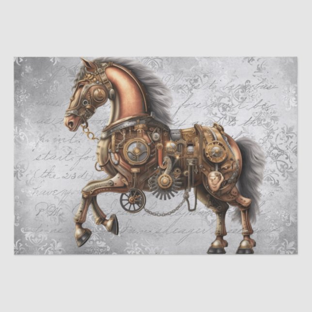 Steampunk Horse Tissue Paper (Front)