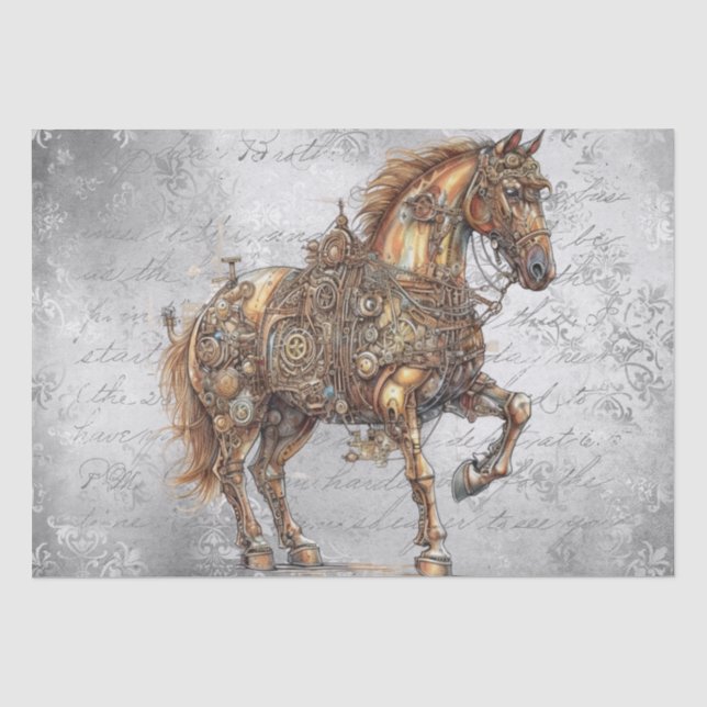 Steampunk Horse Tissue Paper (Front)