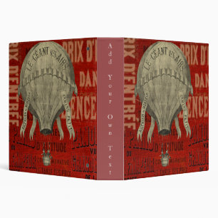 Steampunk Hot Air Ballon Ride Graphic Fonts in Red Binder