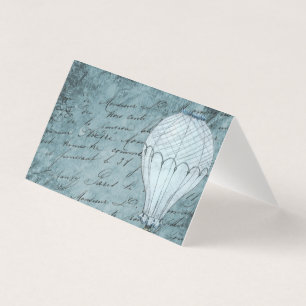 Steampunk Hot Air Balloon Dusk Blue écriture manus