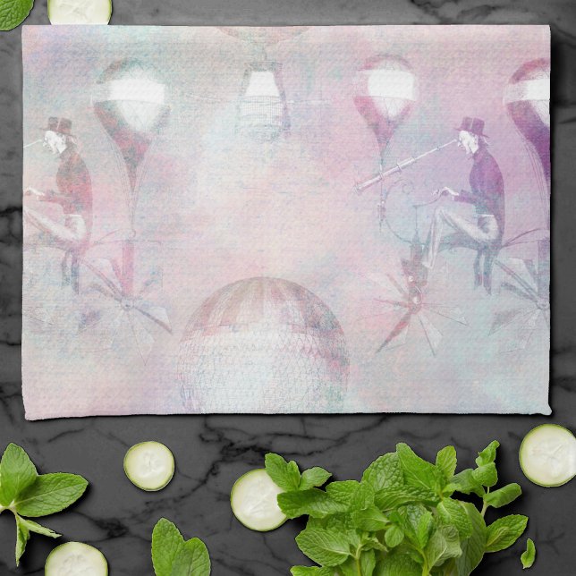 Steampunk Hot Air Balloons | Vintage Feminine Kitchen Towel (Creator Uploaded)