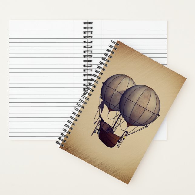 Steampunk Hot Air Balloons with Ship Notebook (Inside)