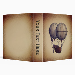 Steampunk Hot Air Balloons with Ship Personal Binder