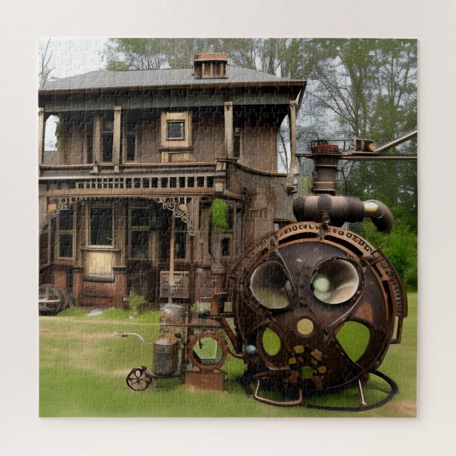 Steampunk House & Alien Jigsaw Puzzle (Vertical)