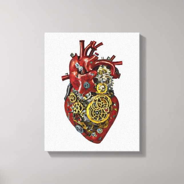 Steampunk Human Heart Anatomy Art  Canvas Print (Front)