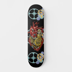 Steampunk Human Heart Anatomy Sci Fi Art  Skateboard