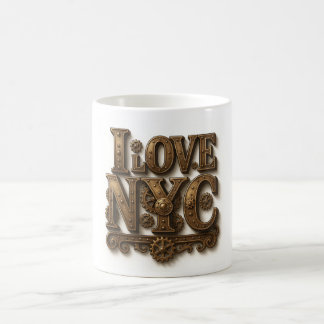 Steampunk "I Love NYC" – Vintage. Coffee Mug