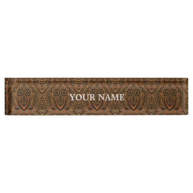 Steampunk Industrial Vintage Clockwork Nameplate (Front)