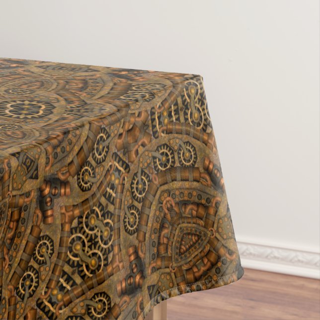 Steampunk Industrial Vintage Clockwork Tablecloth (In Situ)