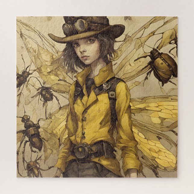 Steampunk Insect Lady Jigsaw Puzzle (Vertical)