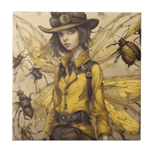 Steampunk Insect Lady Tile