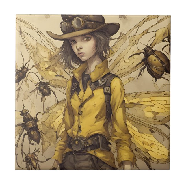 Steampunk Insect Lady Tile (Front)