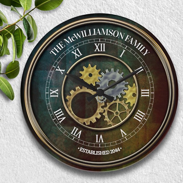 Steampunk Inspired Personalized Large Clock (Creator Uploaded)
