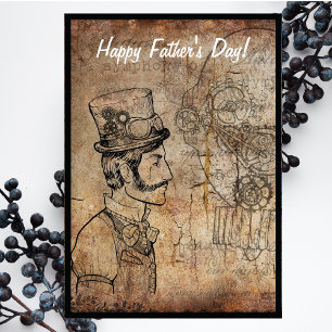 Steampunk Inventor Goggles Happy Father's Day Holiday Card