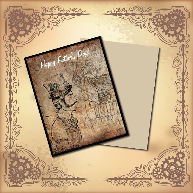 Steampunk Inventor Goggles Happy Father's Day Holiday Card (Creator Uploaded)