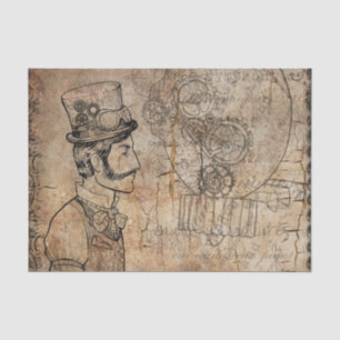 Steampunk Inventor Top Hat Father's Day Tissue Paper
