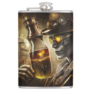 Steampunk Jazz Hip Flask