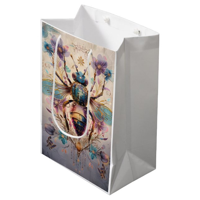Steampunk Jewel Beetle Fantasy Art (1) Medium Gift Bag (Front Angled)
