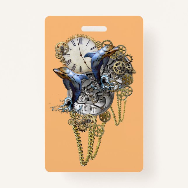 Steampunk Jewellery, time-piece Baby Bodysuit Badge (Front)