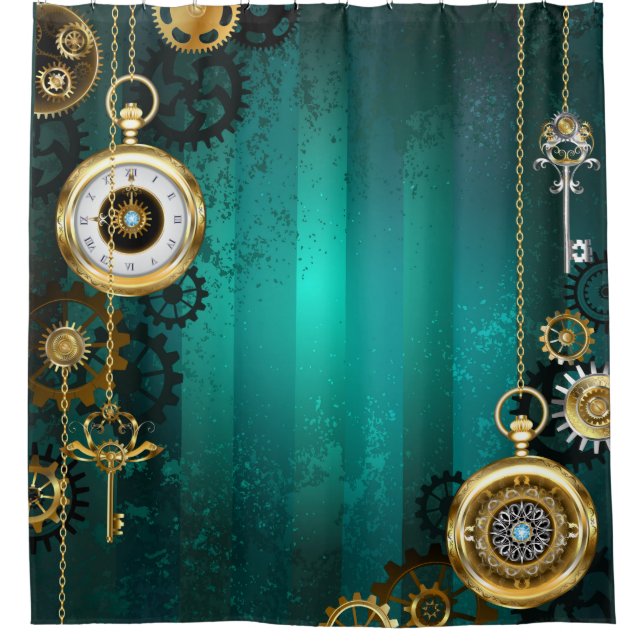 Steampunk Jewellery Watch on a Green Background (Front)