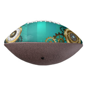 Steampunk Jewellery Watch on a Green Background Football