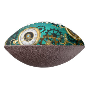 Steampunk Jewellery Watch on a Green Background Football