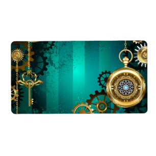 Steampunk Jewelry Watch on a Green Background