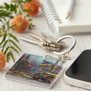 Steampunk Junk Yard Keychain