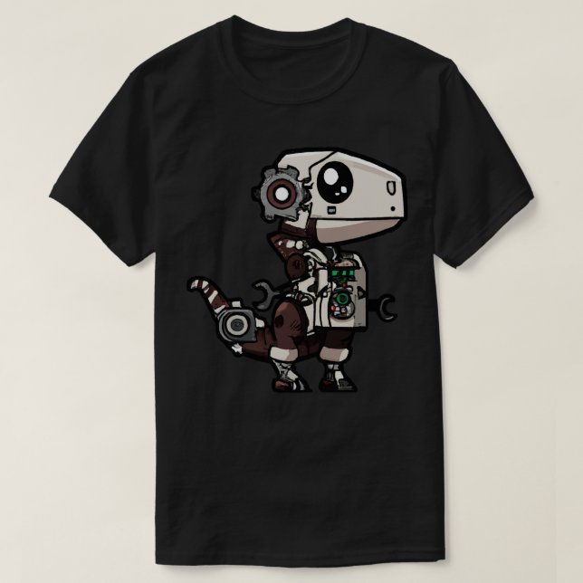 Steampunk Kawaii Dragon Robot T-Shirt (Design Front)