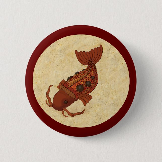 Steampunk Koi 2 Inch Round Button (Front)