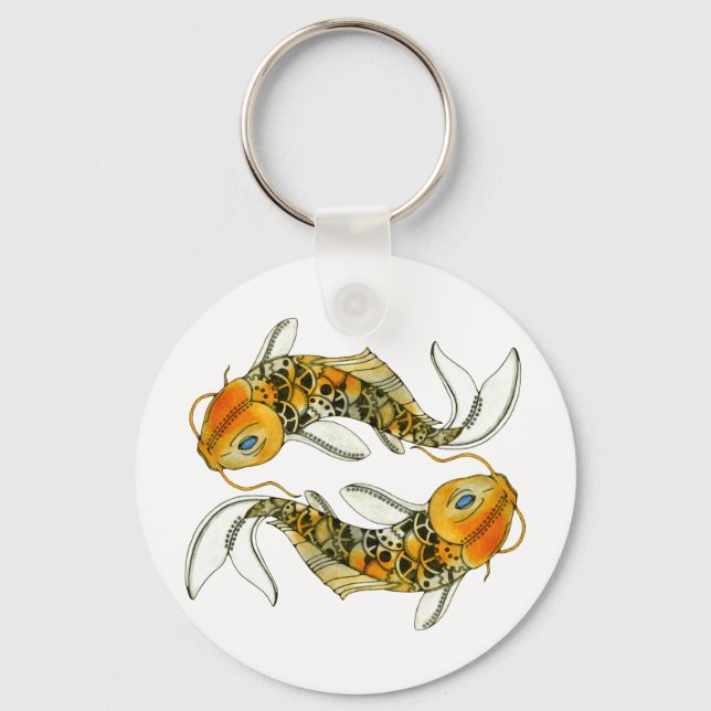 Steampunk Koi Keychain (Front)