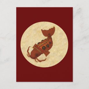 Steampunk Koi Postcard