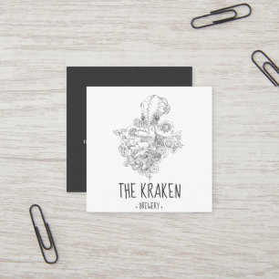 Steampunk Kraken Carte de visite Carré